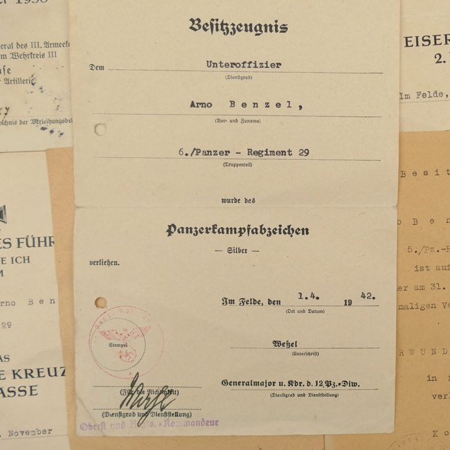 Impressive WH (Heer) 'Kurland' Award Document Grouping for 50 Panzer Assaults — image 3