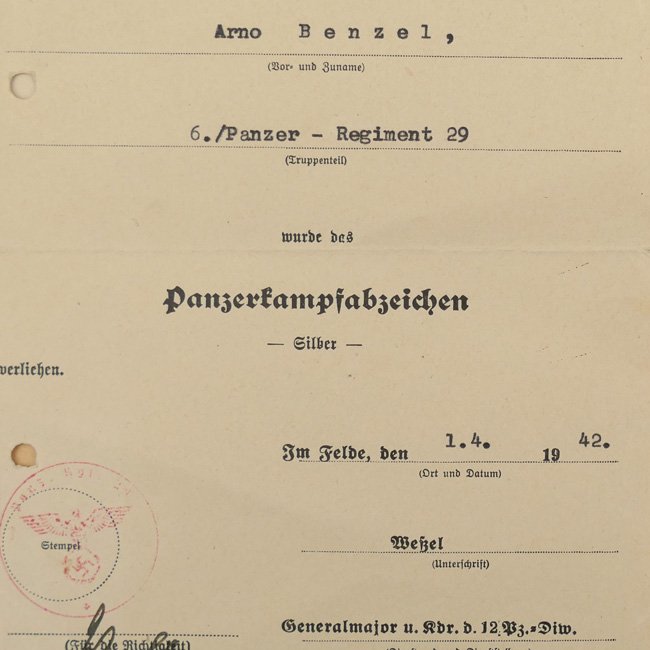 Impressive WH (Heer) 'Kurland' Award Document Grouping for 50 Panzer Assaults — image 4