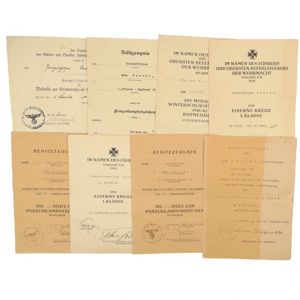 Impressive WH (Heer) 'Kurland' Award Document Grouping for 50 Panzer …
