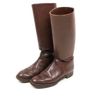 German Political Brown Leather Boots