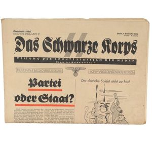 'Das Schwarze Korps' Newspaper 8 September 1938