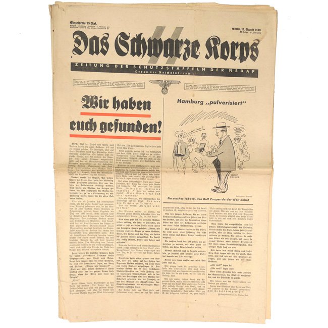 'Das Schwarze Korps' Newspaper 15 August 1940 — image 2