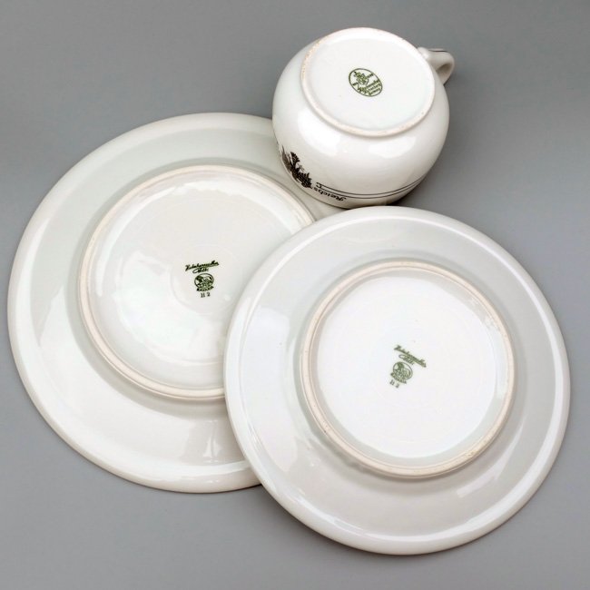 'Reichshalle' Coffee Cup, Saucer & Plate — image 5