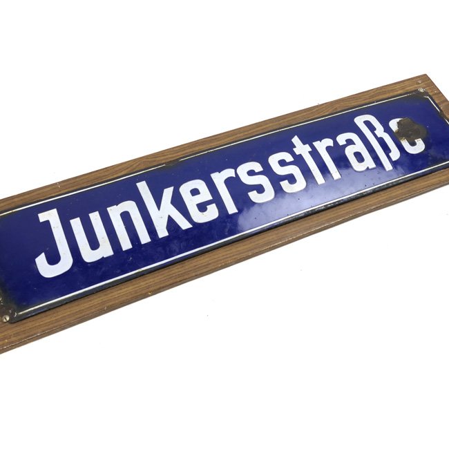 'Junkersstraße' Enamel Street Sign from Dessau — image 2