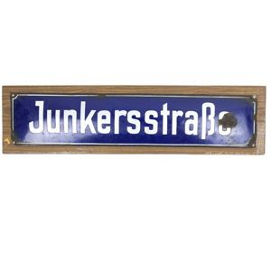 'Junkersstraße' Enamel Street Sign from Dessau