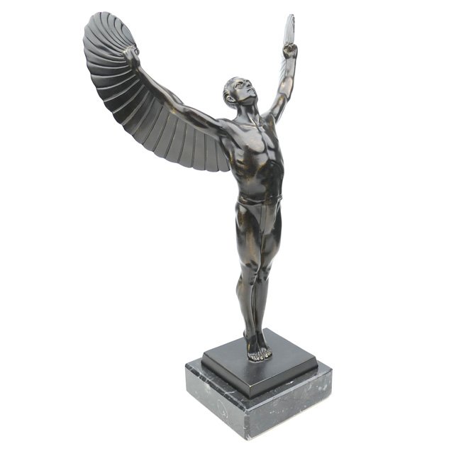 Bronze Icarus Statue on a marble base — image 2