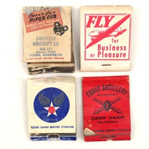 Lot of 4 empty WW2 period US Match Books