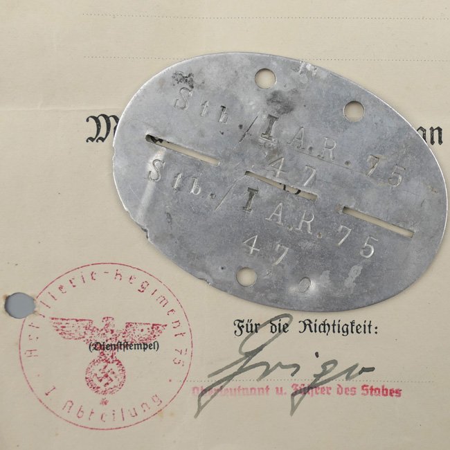 WH (Heer) 2-Piece Medal Bar & Award Document — image 2