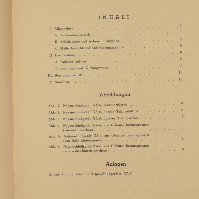 Luftwaffe 'Netzanschlußgerät NA 6' Instruction Manual — image 4