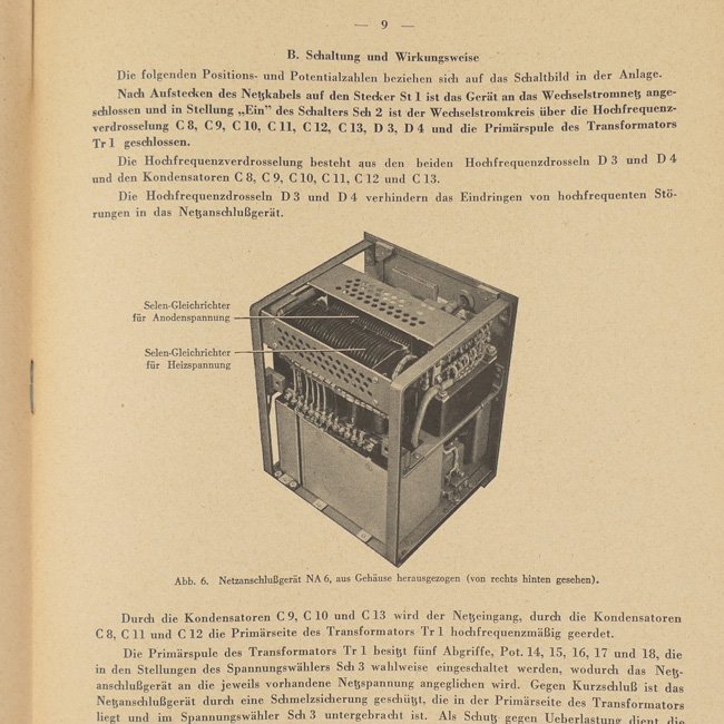Luftwaffe 'Netzanschlußgerät NA 6' Instruction Manual — image 7