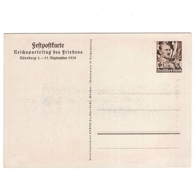'Reichsparteitag 1939 Nürnberg' Postcard — image 2