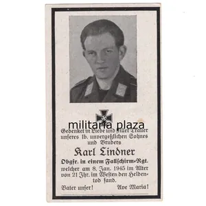 WH (Heer) Paratrooper Death Notice