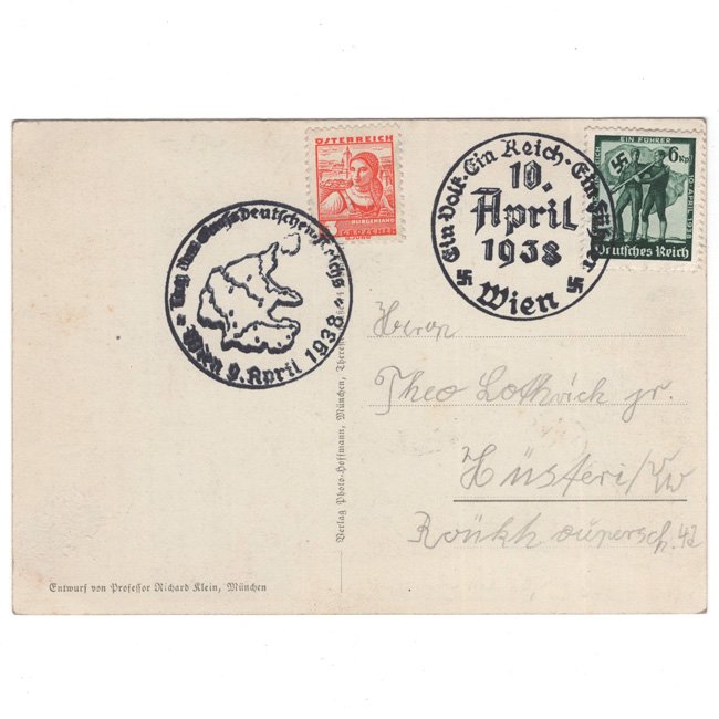 '13 März 1938 - Anschluss Austria' Postcard — image 2