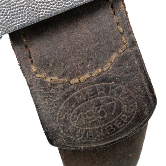 Luftwaffe Belt Buckle on Leather Tab 'St.Merkl' — image 3
