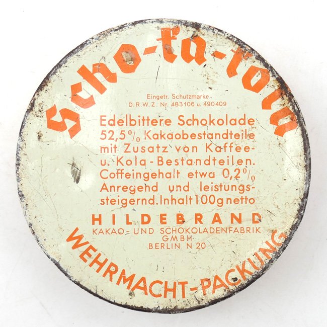 Wehrmacht 'Scho-ka-kola' Ration Tin 1938 — image 4