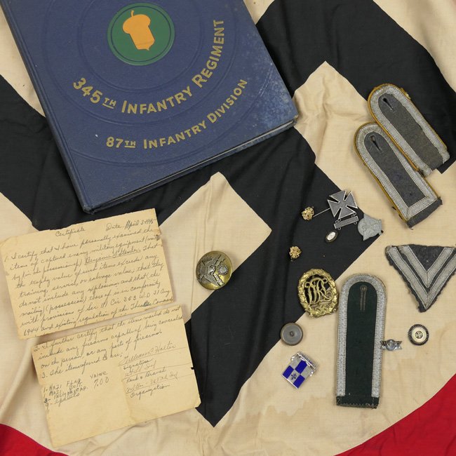 US Veteran Bringback Swastika Flag and Insignia Grouping — image 6