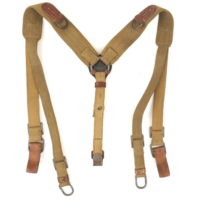 Late war webbing & leather construction Wehrmacht Y-straps