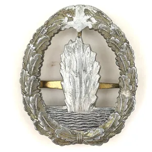Denazified Kriegsmarine Minesweeper War Badge 'Deumer'