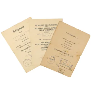 WH (Heer) 'Demjansk-Shield' Award Document Grouping