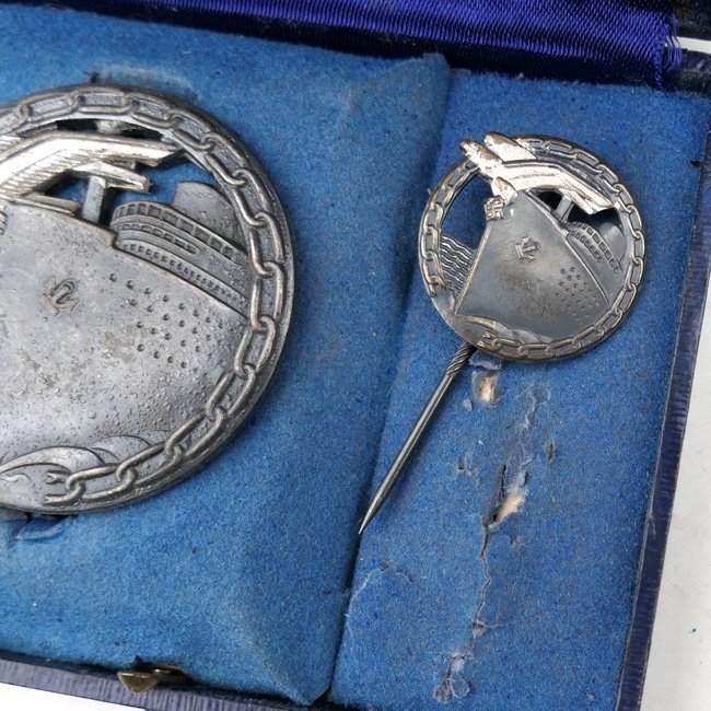 Cased Kriegsmarine Blockade Runner Badge Set — image 3