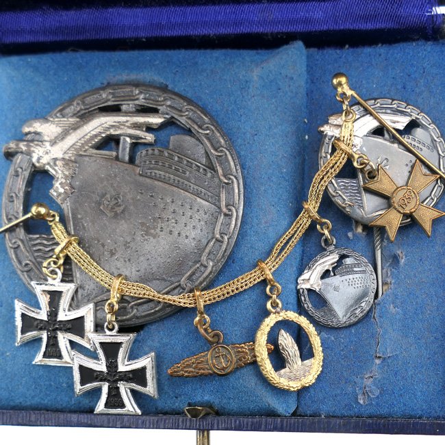 Cased Kriegsmarine Blockade Runner Badge Set — image 6