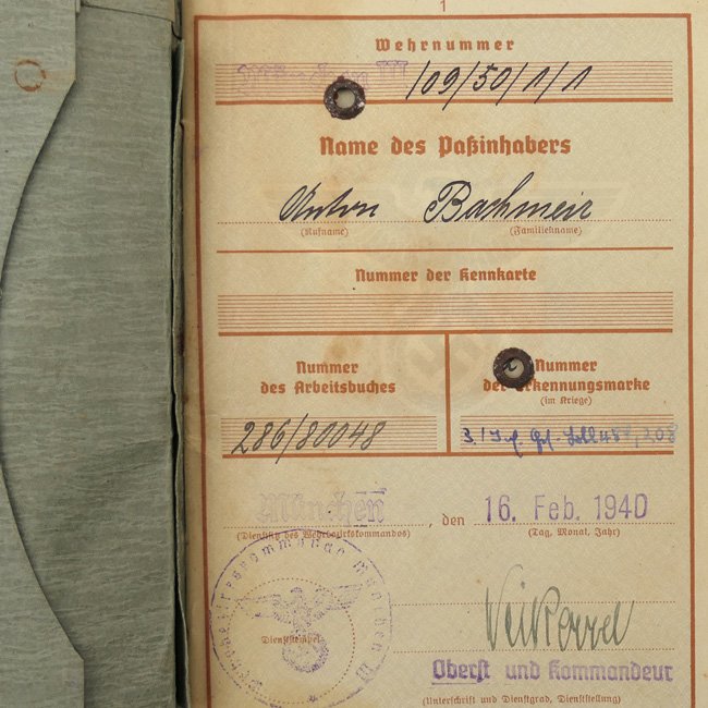 WH (Heer) Wehrpaß - KIA — image 2