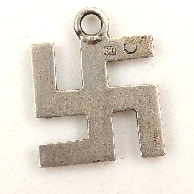 German Silver Swastika Necklace Hanger — image 2