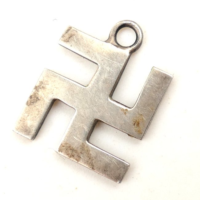 German Silver Swastika Necklace Hanger — image 3