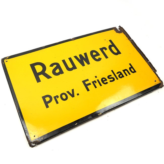 WW2 Dutch Town Sign 'Rauwerd Prov. Friesland' — image 2