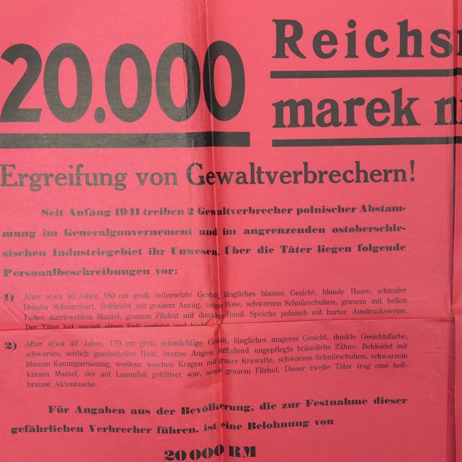 Large Wanted Poster from the 'Sicherheitspolizei Krakau' — image 3