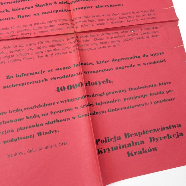 Large Wanted Poster from the 'Sicherheitspolizei Krakau' — image 6