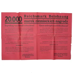 Large Wanted Poster from the 'Sicherheitspolizei Krakau'