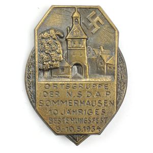'Ortsgruppe der N.S.DA.P. Sommerhausen' 1934 Tinnie