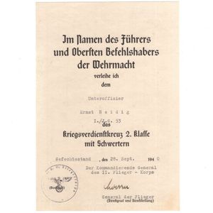 Luftwaffe Jagdgeschwader 53 'War Merit Cross 2nd Class with Swords' …