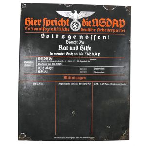 'Hier spricht die NSDAP' Enamel Sign