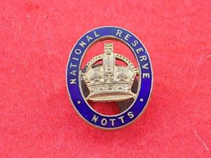 WW1 Lapel Badge - National Reserve - Notts