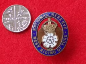 WW1 period Lapel Badge - National Reserve West Riding of …