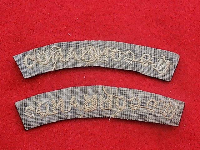 Pair Cloth Shoulder Titles - No 9 Commando — image 2