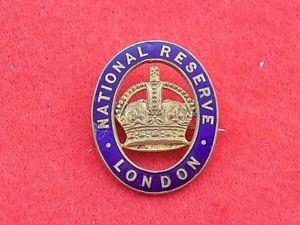 WW1 Badge - National Reserve - London