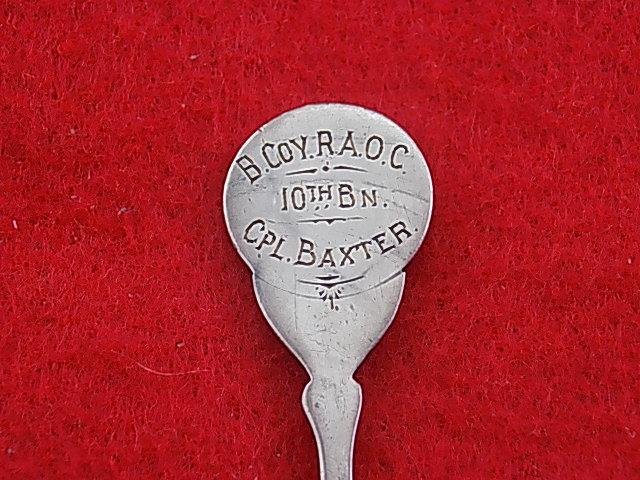 WW11 Medal Group in RAOC box, Silver Spoon & Cap Badge — image 3