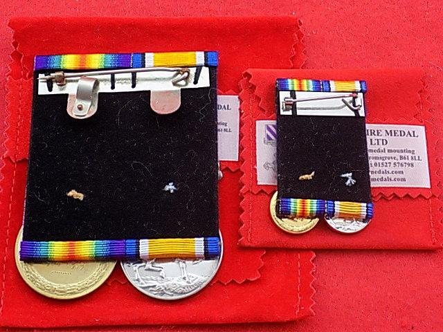 WW1 BWM/Vict Pair - Royal West Kent Regiment, plus miniatures — image 2