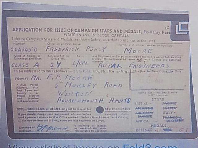 WW11 Group - in named box of Issue to F P Moore RE — image 2