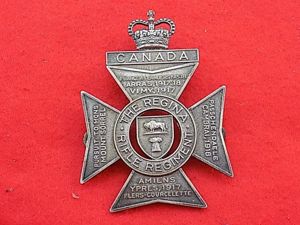 Officers Helmet Plate - Canada -The Regina Rifle Regiment
