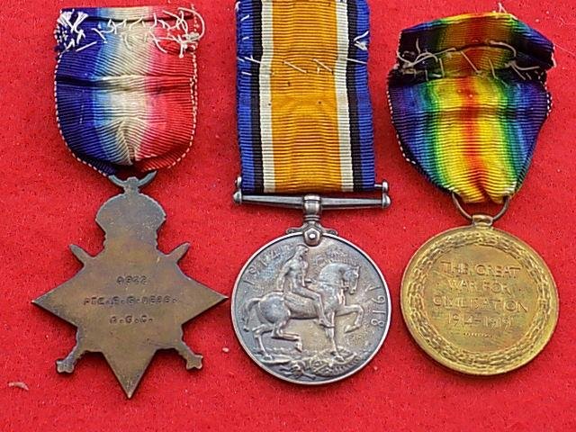 WW1 1914-15 Star Trio - ASC - Wounded with Notts & Derby — image 2