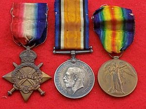WW1 1914-15 Star Trio - ASC - Wounded with Notts …
