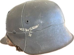 WW2 GERMAN M42 SINGLE DECAL WIRED HELMET
