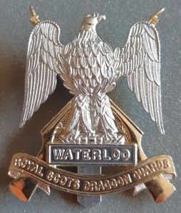 BRITISH - The Royal Scots Dragoon Guards Anodised Hat Badge …