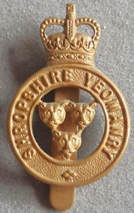 BRITISH - The Shropshire Yeomanry Q/C Gilding Metal Hat Badge …