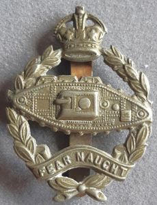 BRITISH - Royal Tank Regiment K/C White Metal Hat Badge …
