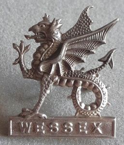 BRITISH - The Wessex Brigade Silver Plated Officer Hat Badge …